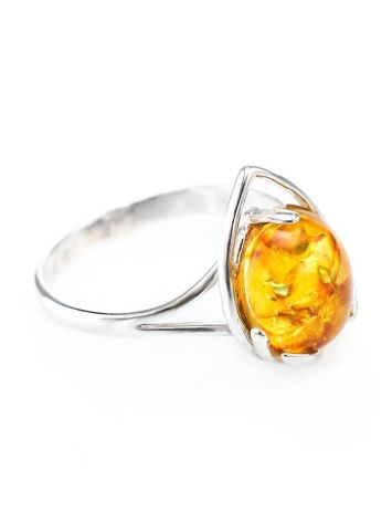 Delicate Amber Ring In Sterling Silver The Selena, Ring Size: 10 / 20, image 