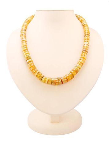 Glossy Amber Beaded Necklace, image 