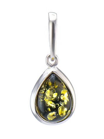Green Amber Pendant In Sterling Silver The Fiori, image 