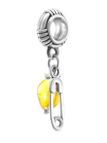 Sterling Silver Charm With Lemon Amber The Pin, image 