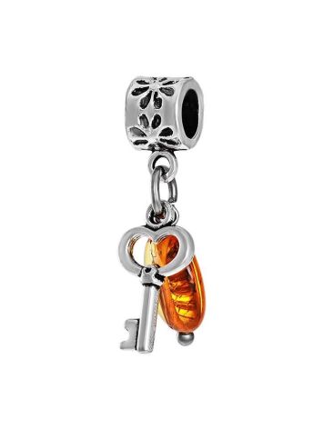 Metal Charm With Cognac Amber The Key, image 