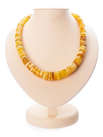 Honey Amber Beaded Necklace, image 