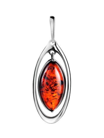Stylish Cherry Amber Pendant In Sterling Silver The Sonnet, image 