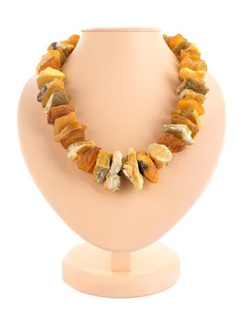Raw Amber Beaded Necklace, image 