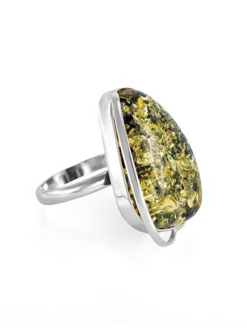 Stunning Handcrafted Amber Ring In Sterling Silver The Lagoon, Ring Size: 9 / 19, image 