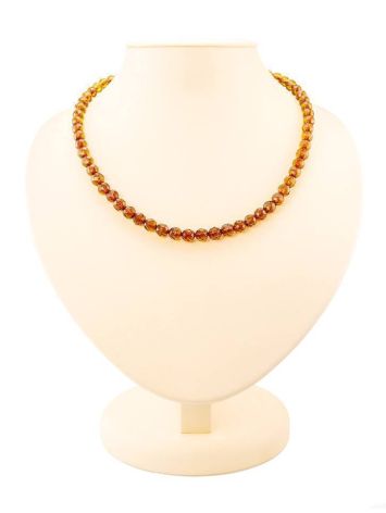 Faceted Cognac Amber Beaded Necklace The Prague, image 