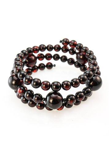 Dark Cherry Amber Wrap Bracelet The Ariadna, image 