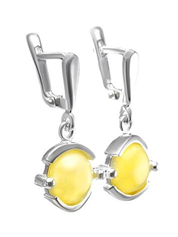 Drop Amber Earrings In Sterling Silver The Sphere, image 