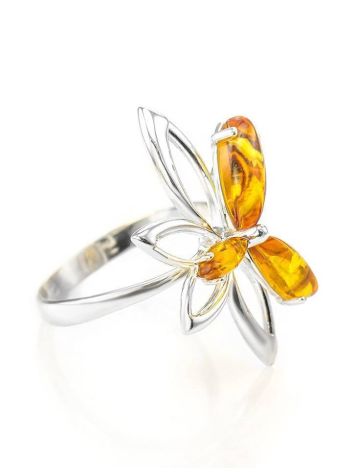 Lemon Amber Ring In Sterling Silver The Verbena, Ring Size: 9.5 / 19.5, image 
