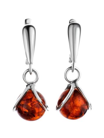 Drop Amber Earrings In Sterling Silver The Flamenco, image 