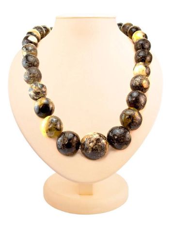 Black Amber Statement Necklace The Meteor, image 