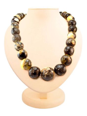 Black Amber Statement Necklace The Meteor, image 