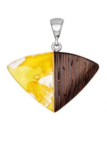 White Amber And Wood Pendant The Indonesia, image 