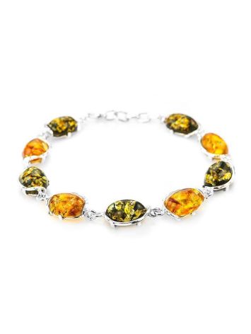 Multicolor Amber Link Bracelet In Sterling Silver The Vivaldi, image 