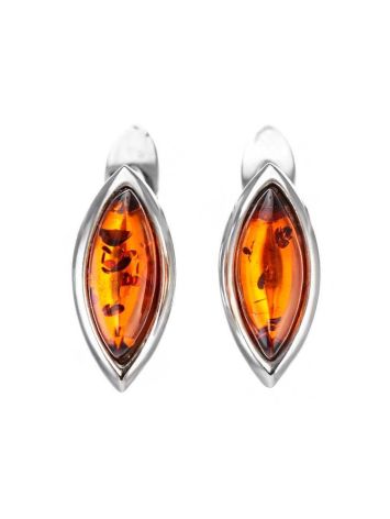 Cute Silver Earrings With Cherry Amber The Amaranth, image 