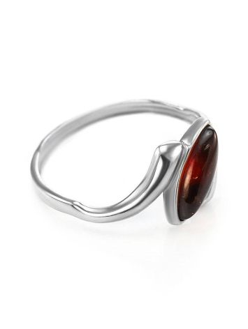 Cute Silver Ring With Cherry Amber The Amaranth, Ring Size: 5.5 / 16, image 