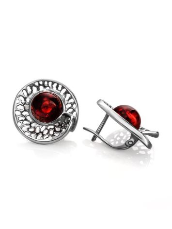 Cherry Amber Earrings In Sterling Silver The Venus, image 