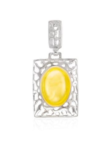 Square Amber Pendant In Sterling Silver The Venus, image 