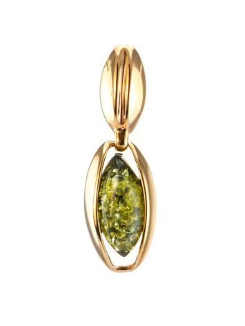 Golden Pendant With Bright Green Amber The Sophia, image 
