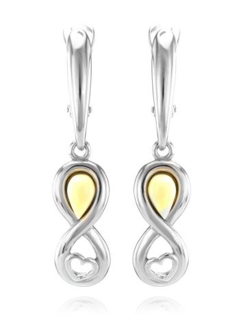 White Amber Earrings In Sterling Silver The Amour, image 