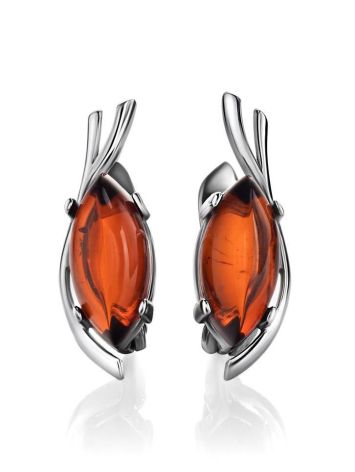 Amber Earrings In Sterling Silver The Verbena, image 