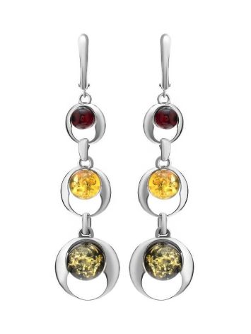 Multicolor Amber Earrings In Sterling Silver The Orion, image 