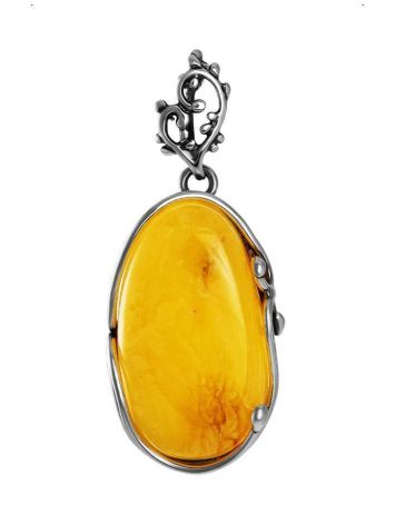 Honey Amber Pendant In Sterling Silver The Toscana, image 