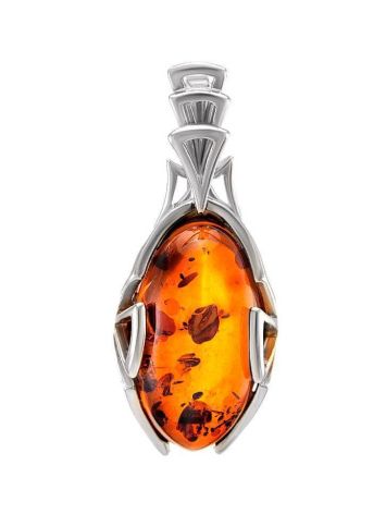 Sterling Silver Pendant With Cognac Amber The Rendezvous, image 
