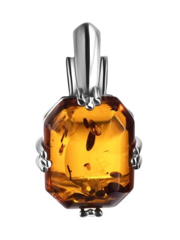 Luminous Sterling Silver Pendant With Faceted Amber The Jazz, image 