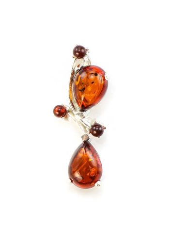 Cognac Amber Pendant In Sterling Silver The Symphony, image 