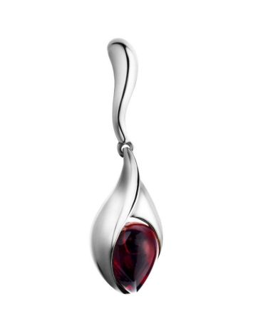 Cherry Amber Pendant In Sterling Silver The Peony, image 