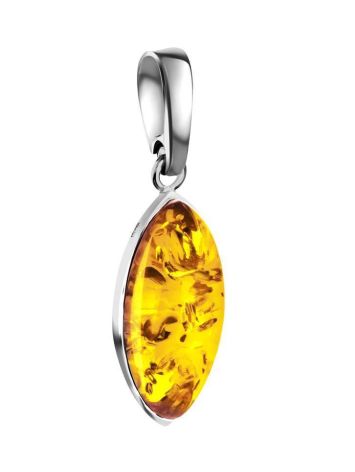 Delicate Lemon Amber Pendant In Sterling Silver The Amaranth, image 