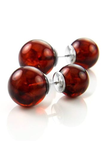 Cherry Amber Earrings In Sterling Silver The Paris, image 