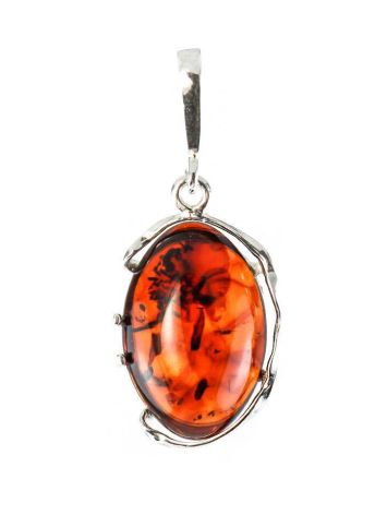 Oval Amber Pendant In Sterling Silver The Vivaldi, image 