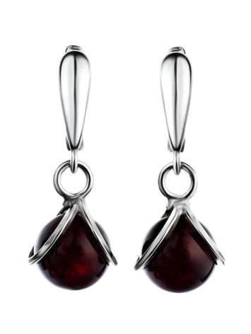 Cherry Amber Earrings In Sterling Silver The Flamenco, image 