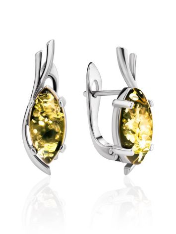 Amber Earrings In Sterling Silver The Verbena, image 