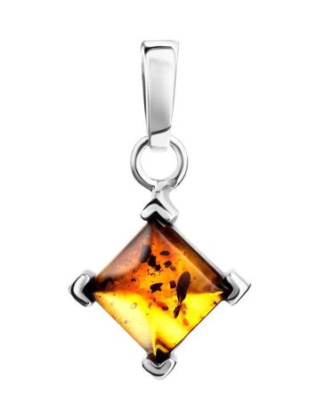 Geometric Amber Pendant In Sterling Silver The Ovation, image 