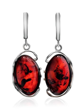 Drop Amber Earrings In Sterling Silver The Vivaldi, image 