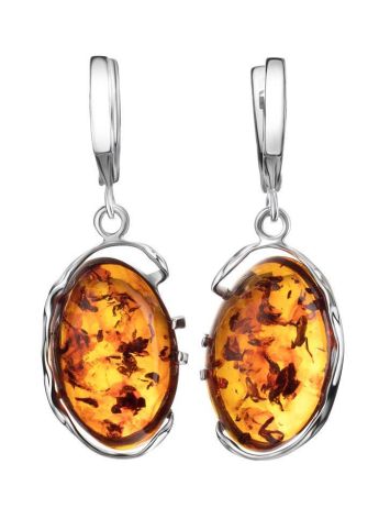 Drop Amber Earrings In Sterling Silver The Vivaldi, image 