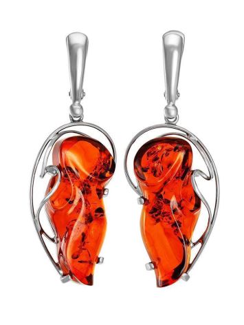 Drop Amber Earrings In Sterling Silver The Rialto, image 