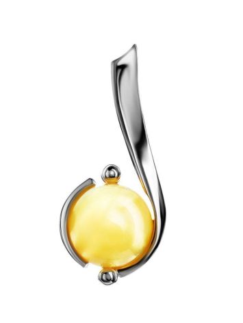 Round Amber Pendant In Sterling Silver The Sphere, image 