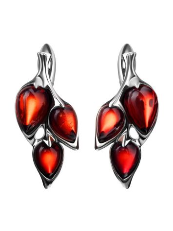 Floral Amber Earrings In Sterling Silver The Verbena, image 