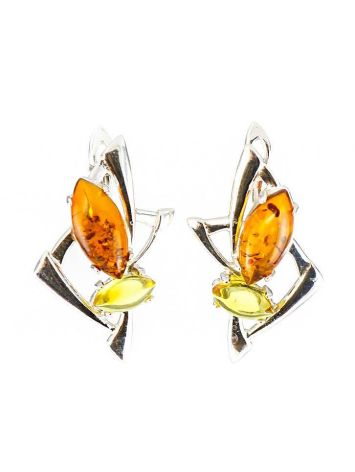 Multicolor Amber Earrings in Sterling Silver The Pegasus, image 