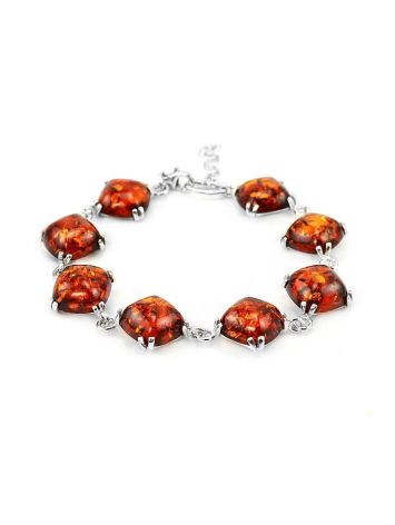 Cognac Amber Bracelet In Sterling Silver The Byzantium, image 