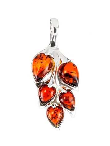 Floral Amber Pendant In Sterling Silver The Verbena, image 