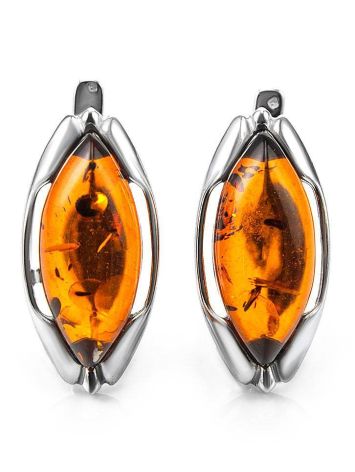 Elegant Amber Earrings In Sterling Silver The Ballade, image 