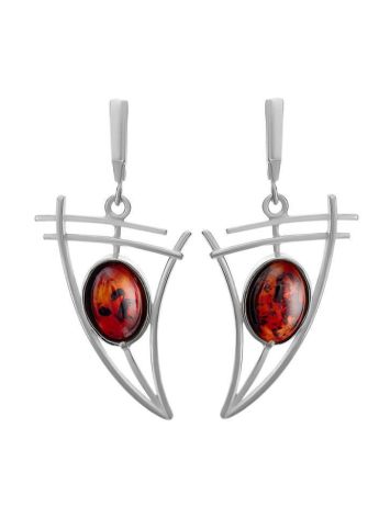 Drop Amber Earrings In Sterling Silver The Sail, image 