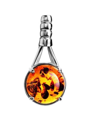 Refined Cognac Amber Pendant In Sterling Silver The Shanghai, image 