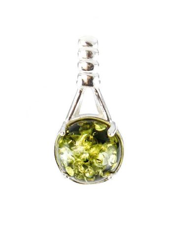 Refined Green Amber Pendant In Sterling Silver The Shanghai, image 