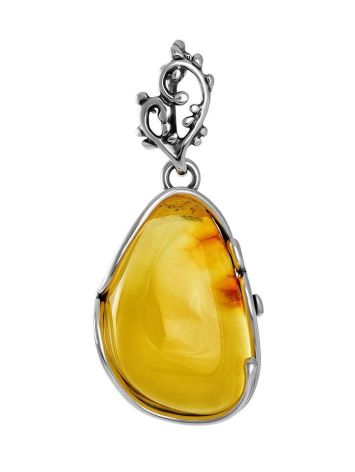 Honey Amber Pendant In Sterling Silver The Toscana, image 